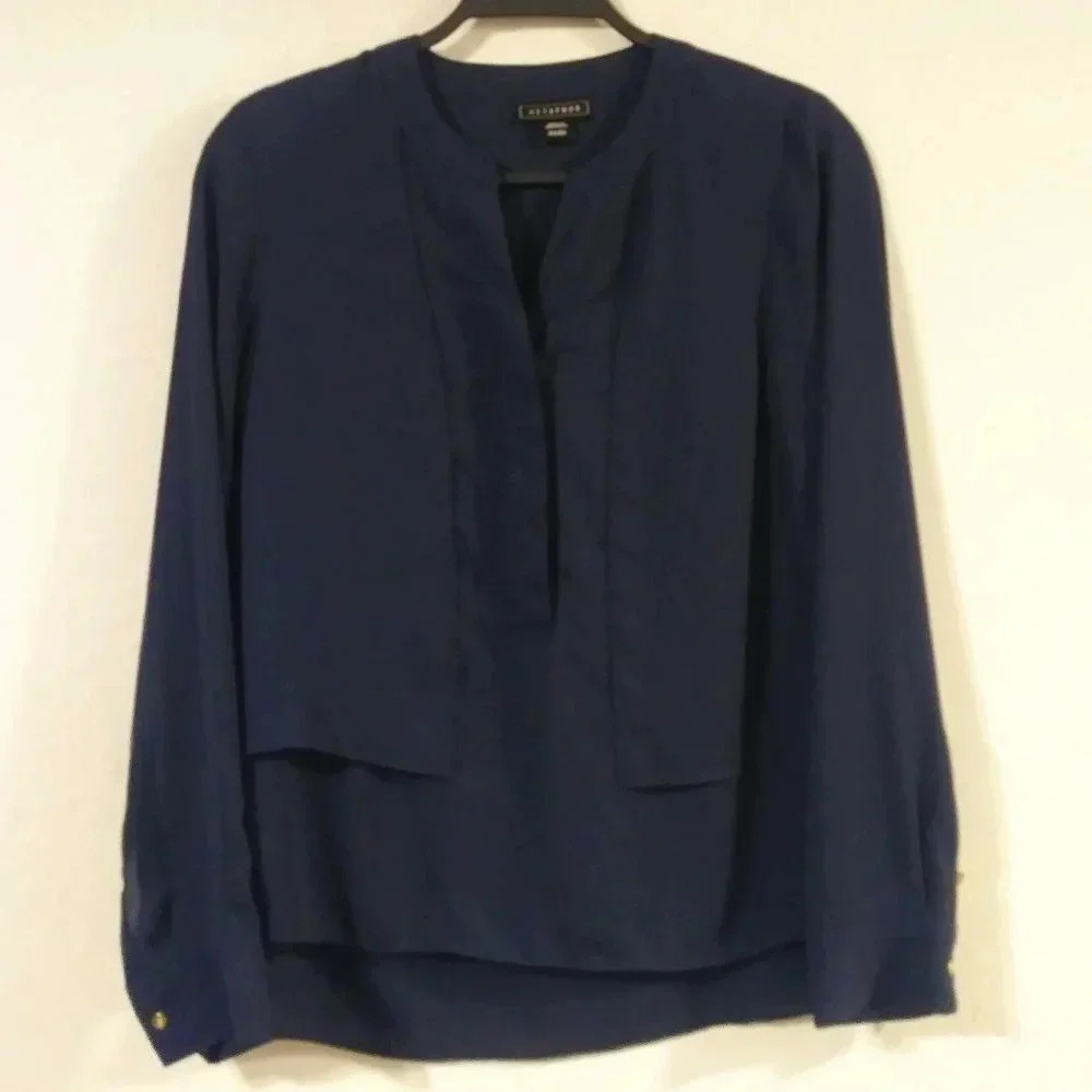 Metaphor Blue Sheer Tunic‎ Blouse